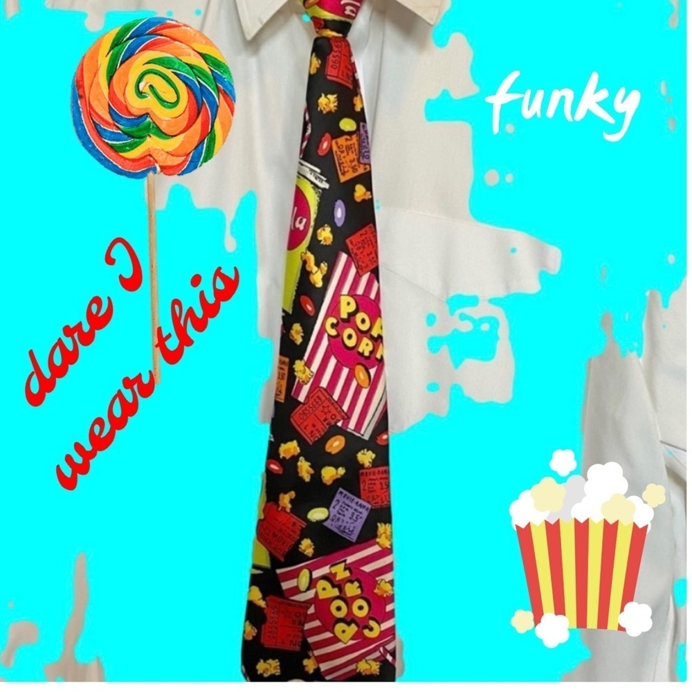 Movie Theater Necktie Unisex Unique Vintage Silk Necktie Adjustable With Zipper